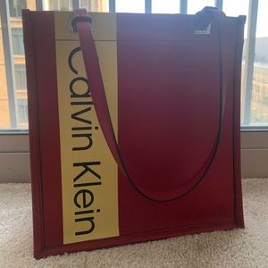 Calvin Klein red/yellow tote